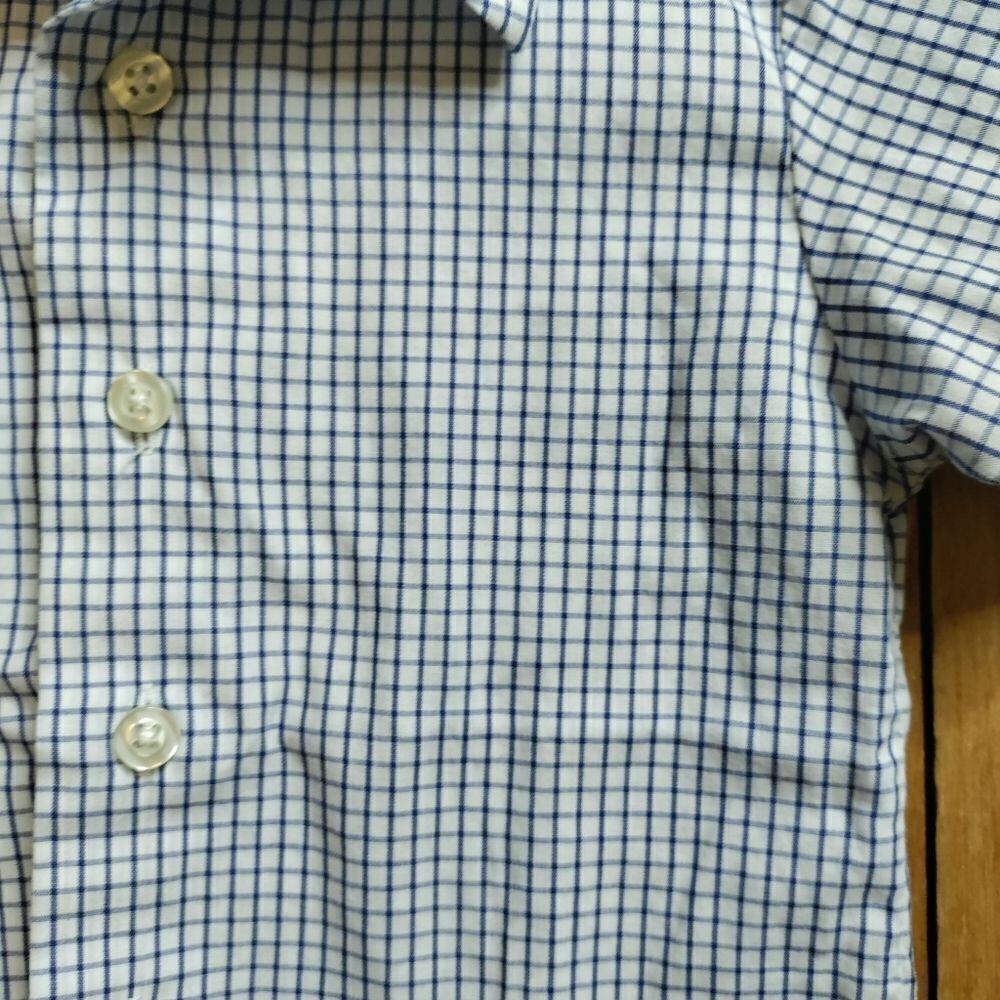 Nautica dress shirt 24 months blue button down plaid cotton spring Easter - Picture 3 of 4